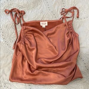 Le Lis Women's Satin Cowl Neck Top - pink